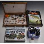 A fixed spool Cortland CX spinning reel in box, unused, fishing DVD and periodical sets and fly