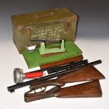 A collection of air rifle, shotgun and shooting parts and accessories, including Parker-Hale