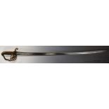 British 1822 pattern infantry officer's sword, with VR cypher to guard and 82cm pipeback blade