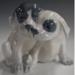 Copenhagen figure of two puppies, H15cm