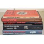 Five Third Reich / SS books by John Angolia, including Belt Buckles and Brocades, Cloth Insignia