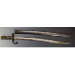 French bayonet with 57cm Yataghan blade and scabbard