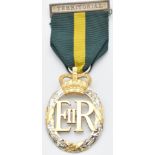 British Army Territorial Decoration Medal (Elizabeth II) dated 1967 to reverse, with fitted box