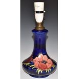 Moorcroft lamp decorated in the Anemone pattern, H29cm