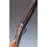 Samuel Smallwood of Shrewsbury 12 bore side by side hammer action shotgun with engraved locks,