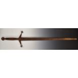 Crusader style two handed sword, L144cm