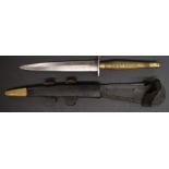 Indian Fairbairn Sykes 2nd pattern Commando fighting knife with 7 inch double edged blade,