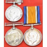 British Army WW1 medals comprising three War Medals, the first named to 35709 Pte H J Creed