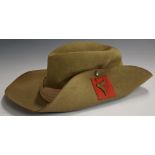 British Army felt slouch hat by Harritz Hat Factory, South Africa, with 3rd Battalion King's African