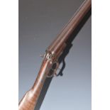 William Garden 12 bore side by side hammer action shotgun with named and engraved locks, engraved