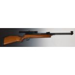 Stirling Armament Co .22 air rifle with chequered semi-pistol grip, adjustable sights and 4x20