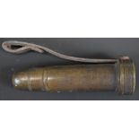 Brass 12 bore pinfire shotgun cartridge capper tool, 9cm long.