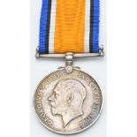 British Army WW1 War Medal named to 2nd Lieutenant H E Hippisley 1st Battalion Gloucestershire