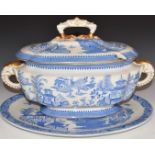 Royal Worcester 19thC tureen and underplate with figural elephant handles, H27 x L40cm