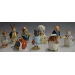 Seven Beswick Beatrix Potter figures including Tailor of Gloucester, Pig-Wig and Mr Benjamin Bunny