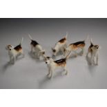 Six Beswick hounds