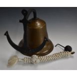 Bronze military scramble bell with Air Ministry impressed broad arrow 'ATW, AM' with crown cipher