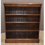 Oak bookcase with adjustable shelving, W86 x D26 x H180cm