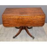 19thC mahogany Pembroke table with moulded decoration, W103 x D57 x H72cm