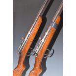 Two Webley & Scott .410 single barrelled bolt-action shotguns with 25.5 and 23.5 inch barrels,