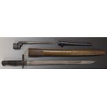 British 1913 pattern sword bayonet with good stamps to ricasso and Remington marker's stamp, 43cm