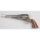 Uberti .44 six-shot single action revolver with shaped wooden grips, brass trigger guard and 7.75
