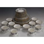 Royal Worcester dinner and tea ware decorated in the Padua pattern, appears unused