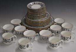 Royal Worcester dinner and tea ware decorated in the Padua pattern, appears unused