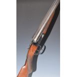 BSA 12 bore side by side ejector shotgun with chequered semi-pistol grip and forend, double