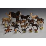 A large collection of Beswick horses, foals, birds, wild animals and Beatrix Potter figures, tallest