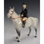 Beswick huntswoman on grey horse, H21cm