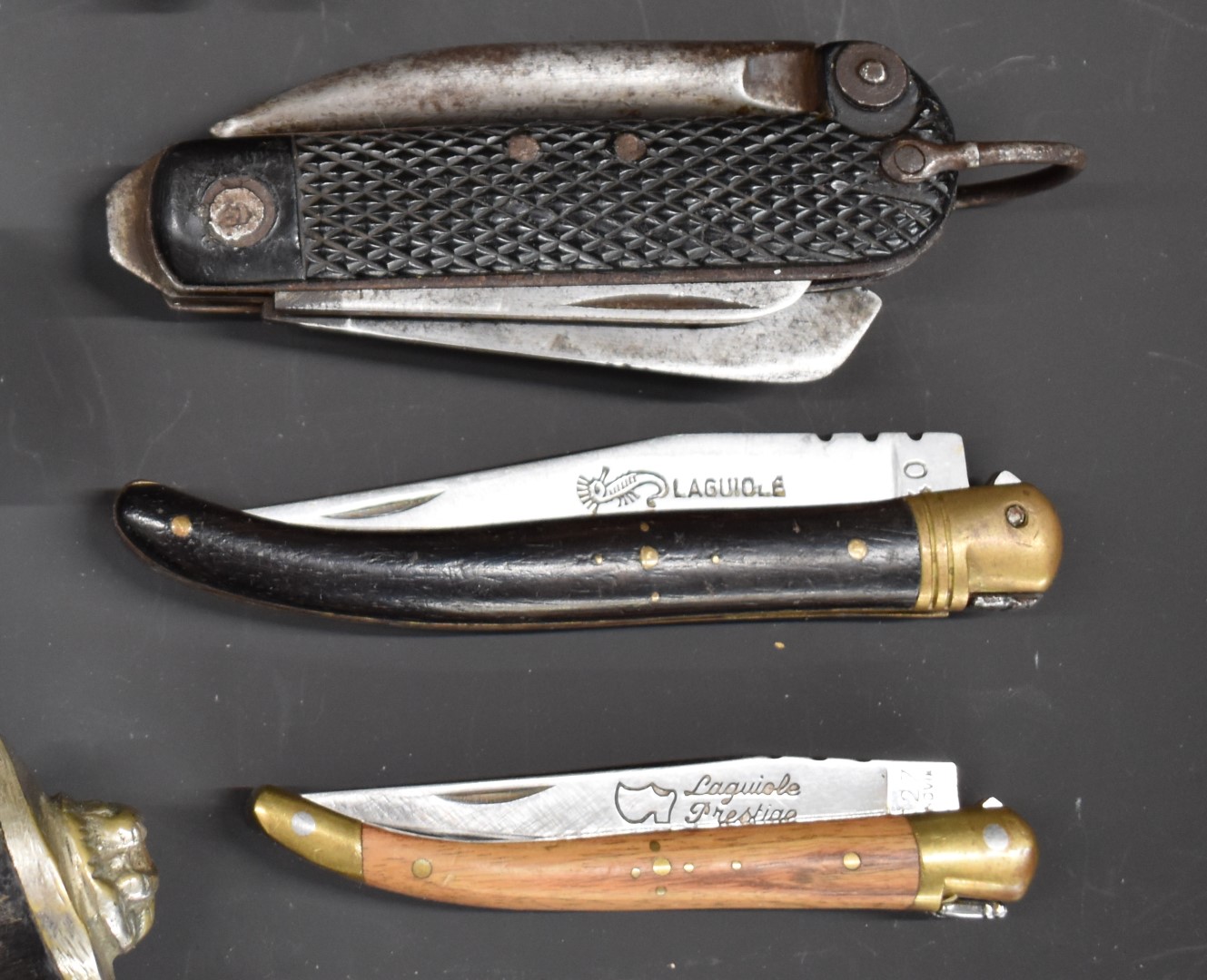 Six various knives / daggers including two oriental examples, kukri and a clasp knife, longest blade - Image 3 of 4
