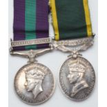 British Army General Service Medal with clasp for Palestine 1945-48 and Territorial Efficiency Medal