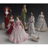 Royal Doulton, Worcester and Coalport figurines including Faye from the Classique series