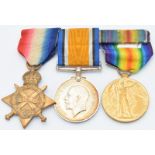 British Army WW1 medals comprising 1914/1915 Star, War Medal and Victory Medal named to 9580 Pte G H