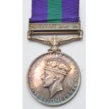 British Army General Service Medal with clasp for Palestine 1945-48 named to 28885 Pte R Chelaine
