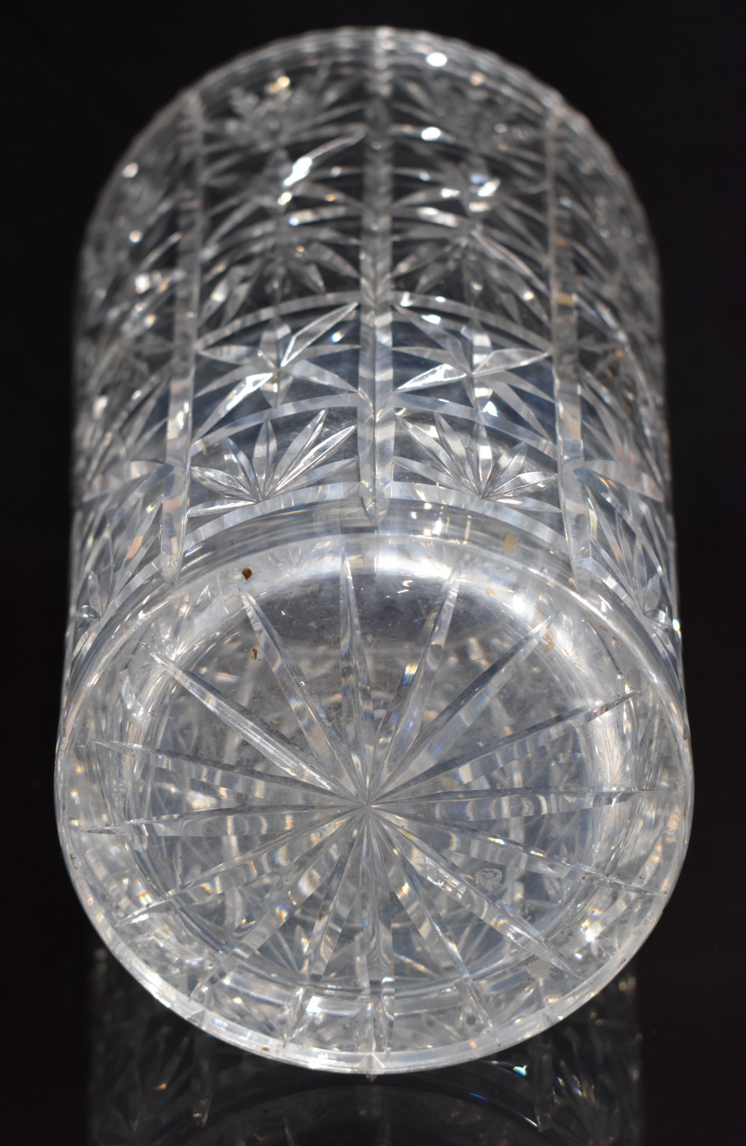 A large cut glass vase with star cut base, 36cm tall. - Image 2 of 2