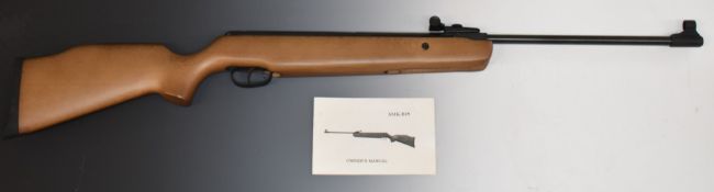 SMK 19 Super Grade .22 air rifle with semi-pistol grip, raised cheek piece and adjustable sights,