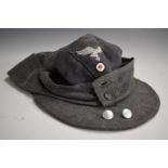 German WW2 Third Reich Nazi Luftwaffe NCO field cap, stamped 43 to lining, with two spare buttons
