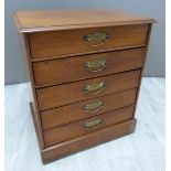 Five drawer collector's / music cabinet, each drawer with drop front W44 x D34 x H53cm