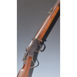 W W Greener Martini style .22 lever-action rifle with named lock, adjustable target sights, sling