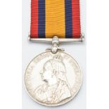 British Army Queen's South Africa Medal 1899 named to 4045 Private J Evans Gloucestershire Regiment