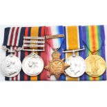 British Army WW1 Gloucestershire Regiment Military medal group of five awarded to 2628 Cpl F W