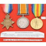 British Army WW1 medals comprising 1914/1915 Star, War Medal and Victory Medal, named to 15613 Pte J