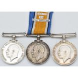 British Army WW1 medals comprising three War Medals named to 1877 Acting Sergeant I Davis, 94742
