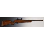Theoben Sirocco 2000 .22 bored to .25 air rifle with chequered semi-pistol grip and forend, raised