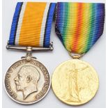 British Army WW1 medals comprising War Medal and Victory Medal named to 18202 Pte H F G Lewis,