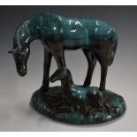 Blue Mountain Pottery horse and foal, H20cm