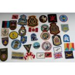 Thirty-six Air Force cloth badges, including 800 Naval Air Squadron, 360 RN/RAF Squadron, 736
