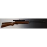 BSA Meteor .22 air rifle with 4x15 scope and adjustable sights, serial n umber TE50871.